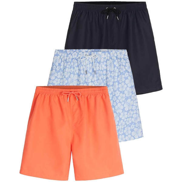 Real Essentials 3-Pack: Boy's Swim Board Shorts Trunks with Drawstring