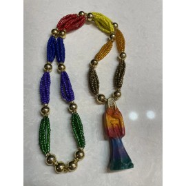 Santa Muerte Rosario 6 Hilos Preparado 7 colores-Holy Death Rosary 6 strand 22”