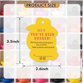 LANBAIHE You’ve Been Ducked, Duck Duck Tags, Duck Ducking Games Card, 50 Pack, 2.5 x 2.1Inch, Western Cowboy Little Yellow Duck with Hat Design, With hole and Rubber Bands(2LD101)