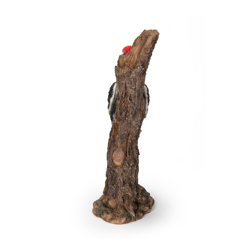 Hi-Line Gift Ltd. Pileated Woodpecker on Tree Trunk Garden Statue
