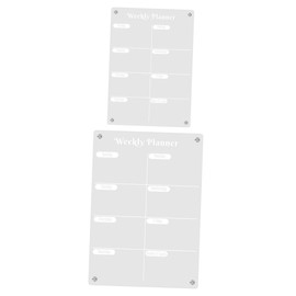 OHPHCALL 2pcs Magnetic Dry Erase Chores Planning Board Refrigerator Menu Board for Planning and Grocery Lists Compact Weekly Organizer for Kitchen and Office Use