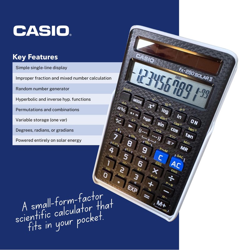 Casio fx-260 Solar II Scientific Calculator | 10-Digit Display |