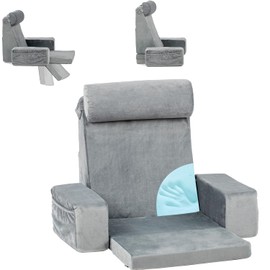 Reading Pillow with Seat Cushion,Comfy Backrest Pillow Height Adjustable with Memory Foam,Back Pillow for Bed Sitting Up,Great for Reading/Games/Watching TV While Sitting in Bed/Floor,20"