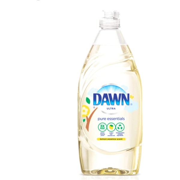 Dawn Ultra Pure Essentials Dishwashing Liquid, Lemon Essence, 16.2 Fluid Ounce
