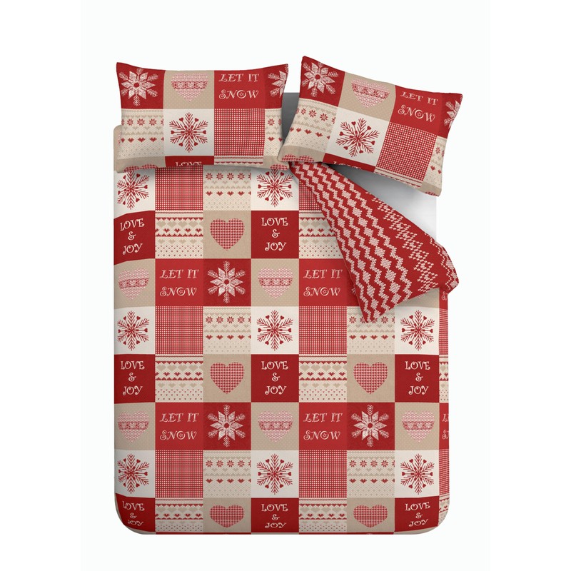 Catherine Lansfield Christmas Let It Snow Reversible Single Duvet Cover