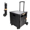 Black Folding Utility Cart with Wheels - Collapsible Rolling Teacher