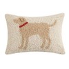 Peking Handicraft 30JES1457C12OB Light Brown Dog Wool and Cotton Pillow,