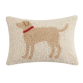 Peking Handicraft 30JES1457C12OB Light Brown Dog Wool and Cotton Pillow, 8 X 12 inch