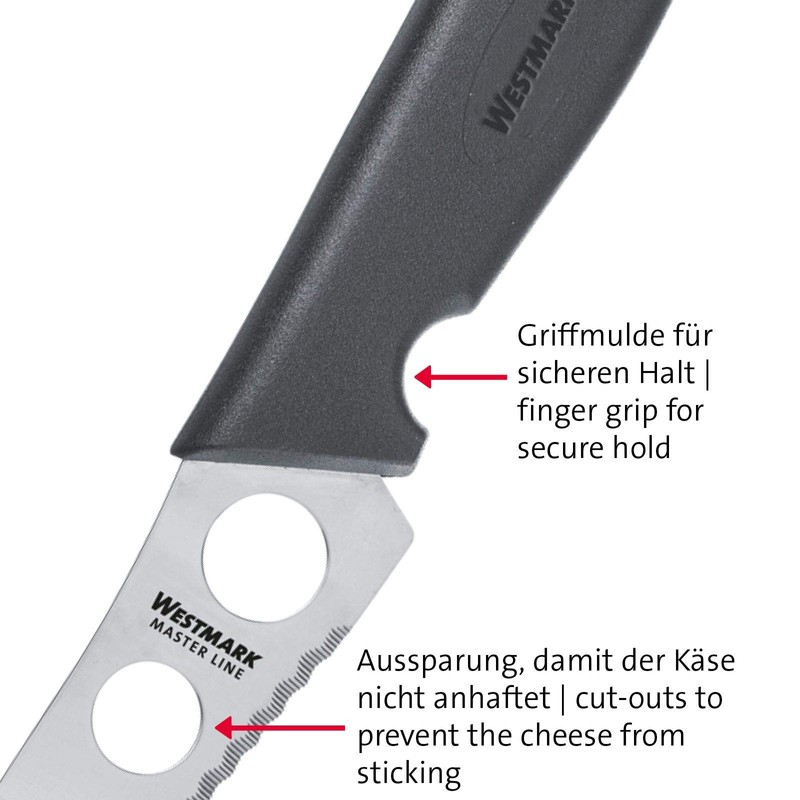 Westmark Profi-Käsemesser/-schneider, Klingenmaß: 13,5 cm, Länge: 25 cm, Rostfreier Edelstahl/Kunststoff,
