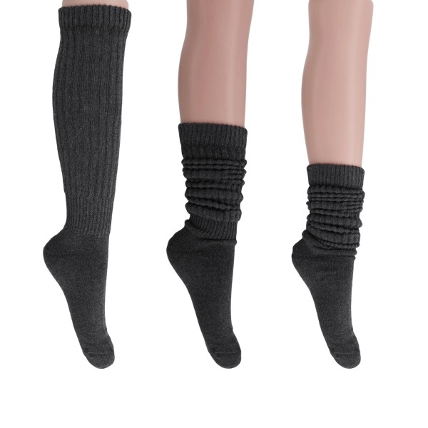 AWS/American Made Anthracite All Cotton Slouch Socks Made in USA