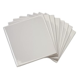 Tenedos 6x6 Glossy Light Gray Ceramic Wall Tile – Box of 8 Pieces for Bathroom Wall, Kitchen Backsplash, Shower, Accent Borders
