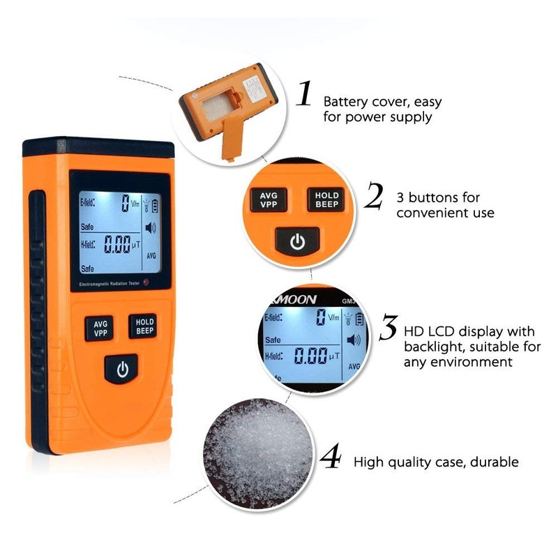 GM3120 Digital Electromagnetic Detector, Electromagnetic Wave Meter, Dosimeter, Detector Meter,