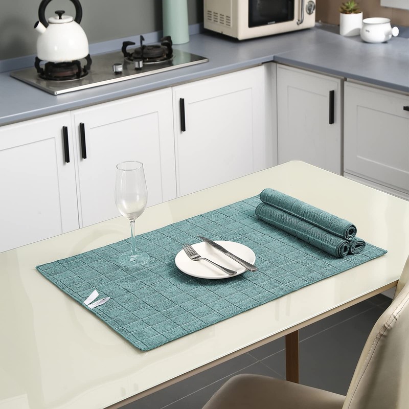 Puomue Microfiber Kitchen Towels and Dishcloths Set, 26 X 18