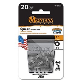 Montana Brand Square R2 1" Driver Bits 20 pc Tic Tac