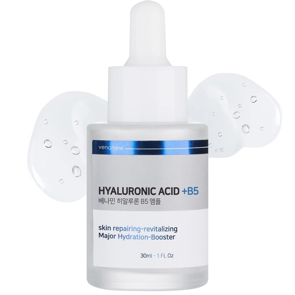 Venamine Pure Hyaluronic Acid with Vitamin B5 Serum for Face, Anti-Aging Anti Wrinkle korean skin care Serum , skin repairing revitalizing Major Hydration Booster 30ml 1 Oz