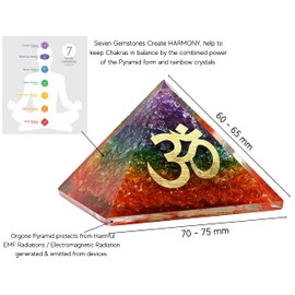 Large Orgone Pyramid Crystal Pyramid Seven Chakra Onxy Orgonite Pyramid Healing By Positive Energy Organ Pyramids (OM (BIG))