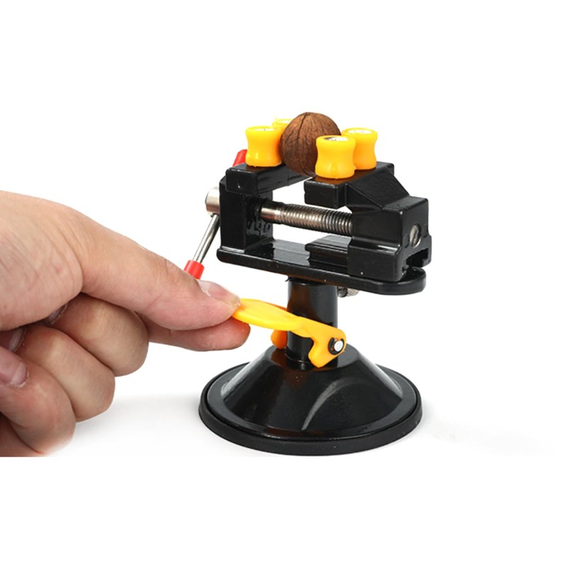 Mini Bench Vise with Rubber Suction Base, Table Vise Clamp