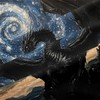 CCoutueChen Black Dragon Queen Comforter Set Galaxy Moon Bedding for
