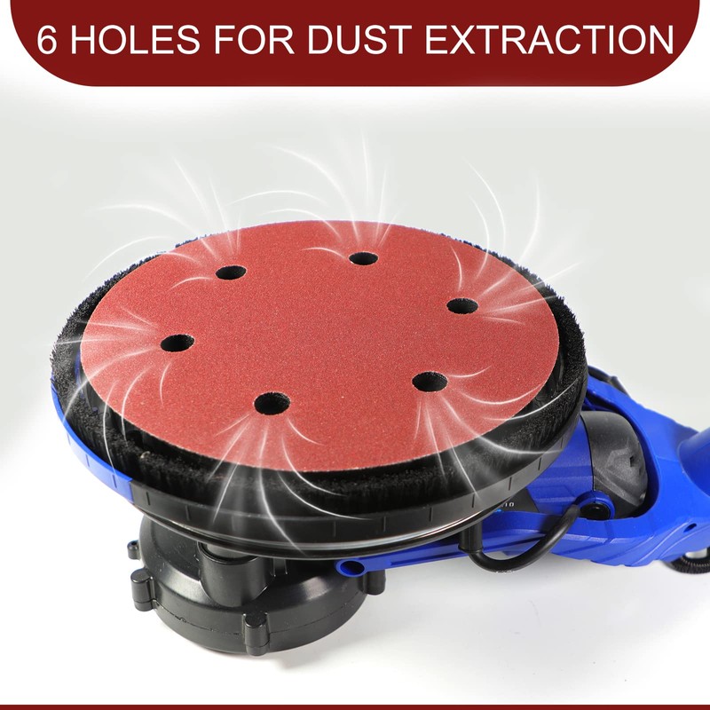 Awutzut 9 Inch 6 Hole Sanding Discs 40/60/80/120/150/240 Assorted Grit