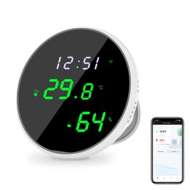 WiFi Thermometer Hygrometer: Digital Indoor Temperature Humidity Sensor with LED Backlit Display, App Notification Alert, Free Data Storage Export, Smart Temperature Monitor Compatible with Alexa