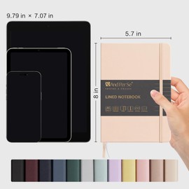 &And Per Se Lined Journal Notebook, 160 Pages, A5 5.7 x 8 inches College Ruled Thick Paper Notebook Journals for Writing, Hardcover Notebooks for Women Men Office School (1 Pack, Light Apricot)