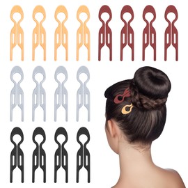 MBAIYO 16Pcs U-shaped Magic Grip Hairpins, Matte French Hair Sticks French Twist Pin Wavy U-Shaped Pins Hairstyle Accessories for Women