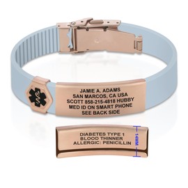 Divoti Custom Engraved Medical Alert ID Bracelet – Dual-Sided Laser Etching, Silicone Wristband, Stainless Steel Security Clasp – Adjustable & Trim-to-Fit – Emergency Medical Info Band - UL SB PRG BL