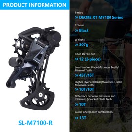 Bike Rear Derailleur SLX Rd-M7120 SGS 12 Speed Derailleur for Mountain Bikes Road Bikes