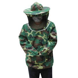 Beekeeping Clothes Jacket and Suit with Veil Hood, Front Zip, Professional Bee Protection