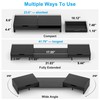Epesoware Dual Monitor Riser with Two Drawers for Desk, Bamboo