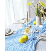 3 Pack Baby Blue Table Runner Boho Gauze Cheesecloth Table
