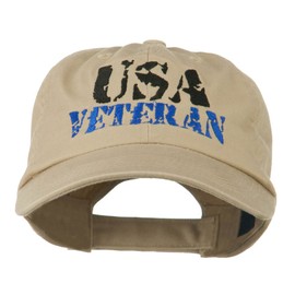 e4Hats.com USA Veteran Camo Embroidered Cap - Khaki OSFM