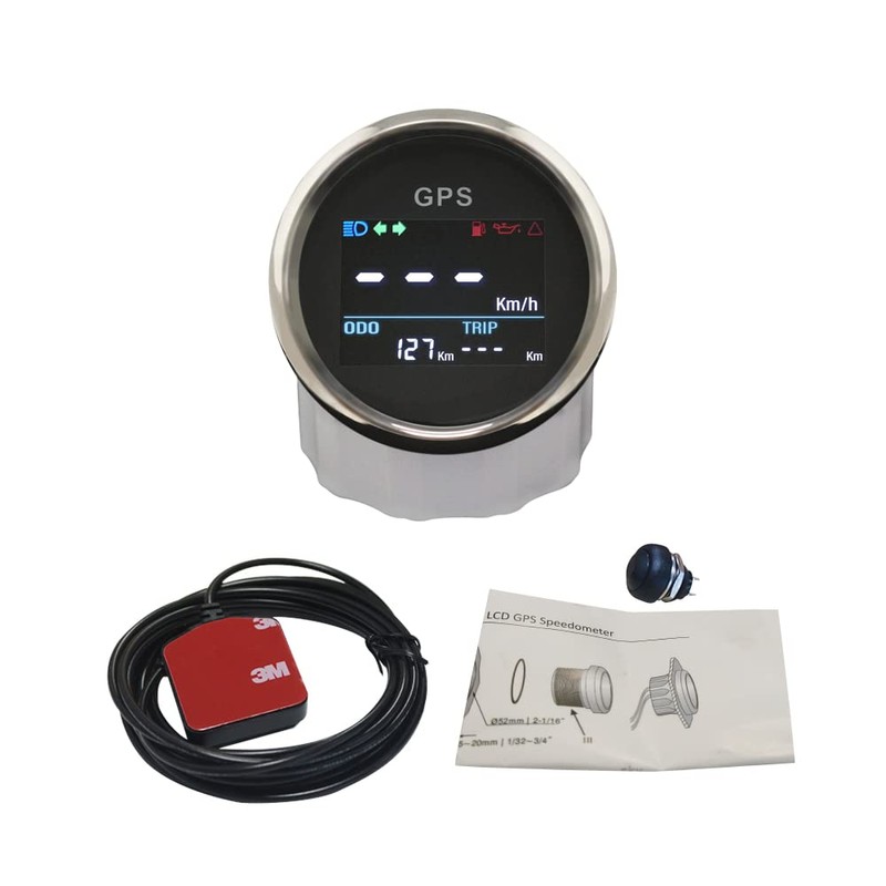 ELING 2 inch 52mm Round Digital GPS Speedometer Adjustable Odometer