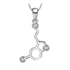 JewelryPalace Chain Love Serotonin Molecule, Chain Silver Cubic Zirconia, Women's