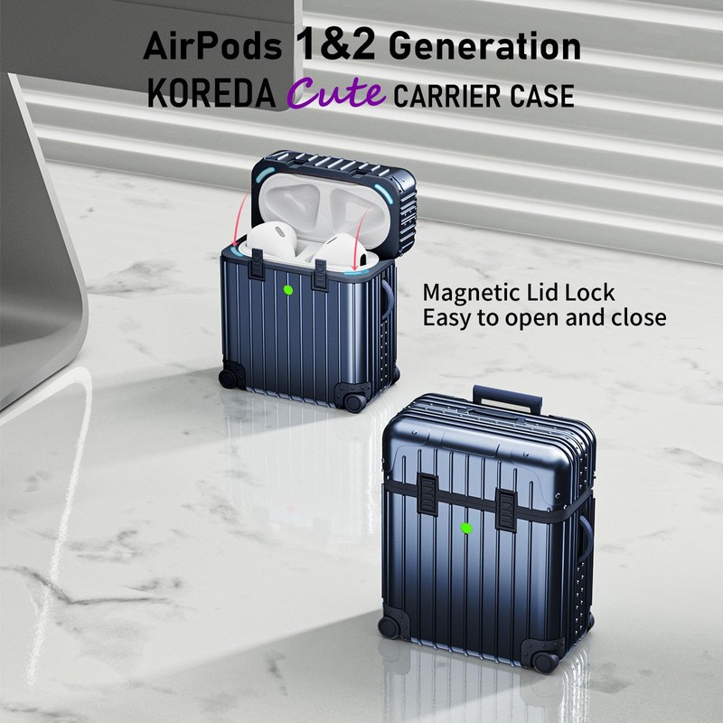 KOREDA Compatible with AirPods Case Cover, Funny Suitcase Design Case