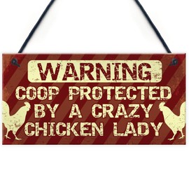 RED OCEAN Beware Of The Chickens Sign Chicken Sign For The Garden Gate Coop Chicken Lover Gift