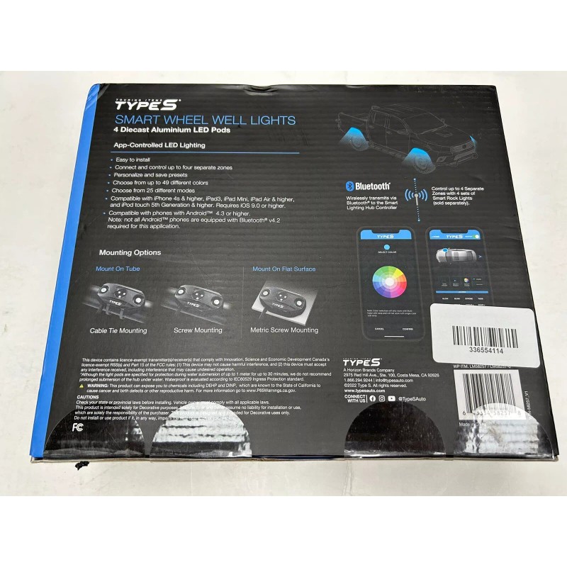 TypeS LM58257 Smart Wheel Well Light 4 Diecast Aluminum LED