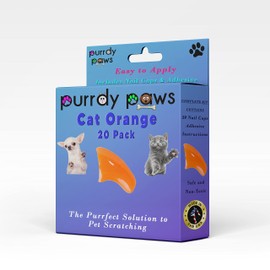 Purrdy Paws Soft Nail Caps for Cat Claws Orange Large