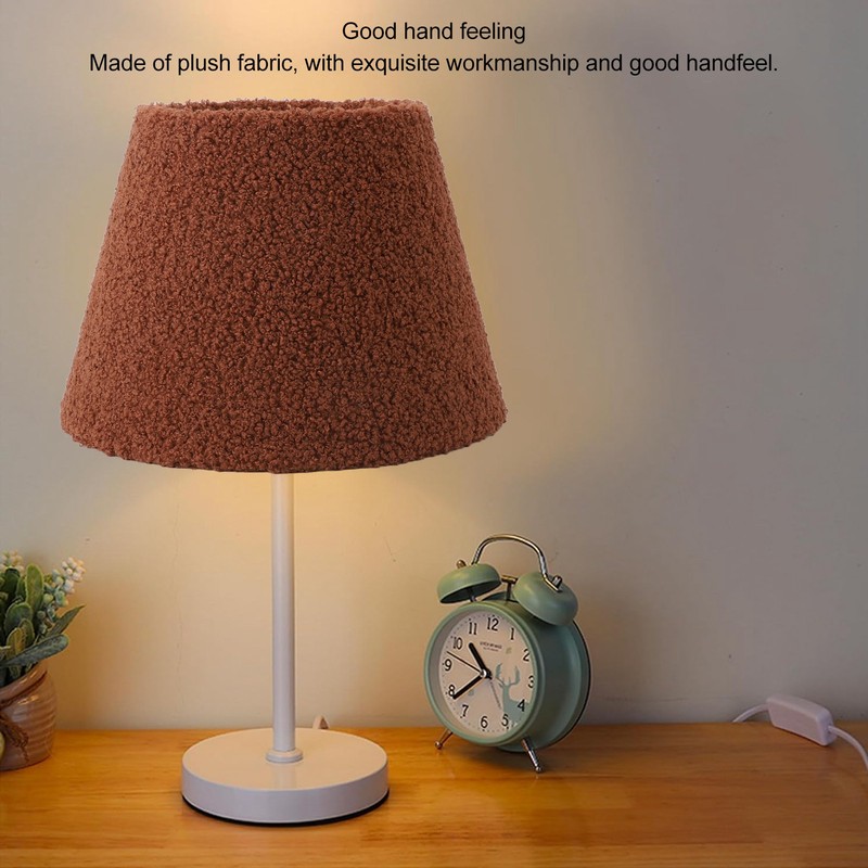 Table Lamp Shade Plush Cloth Tapered Simple Exquisite Lampshade for