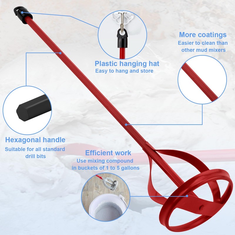 3 PCS Paint Mixer for Drill,Paint Stirrer Fits All Kinds