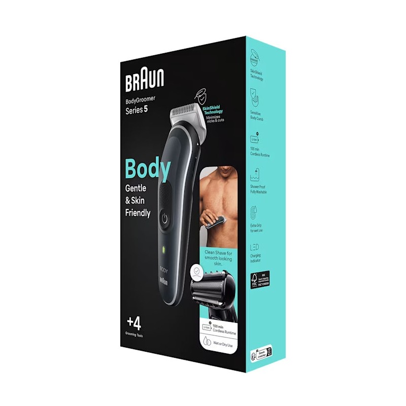 Braun Series 5 Waterproof Body Groomer with 4 Attachments BG5370