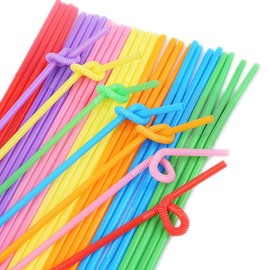 100Pcs Pailles Plastique, Pailles Plastique Jetable, Disposable Straws for Protein Powder or Meal Replacement Shakes for One-Time Use, Bendy Straws Plastic for Beverages, Milkshakes, 12.79 In