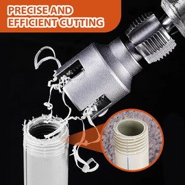 Integrated Internal & External Pipe Threading Tool, Dual-Function Pipe Thread Cutting Tool, PVC Pipe Threader, Pipe Threading Tool, 1/2'' 3/4'' Dies Electric Drill Compatible for Home Repair (2PCS)
