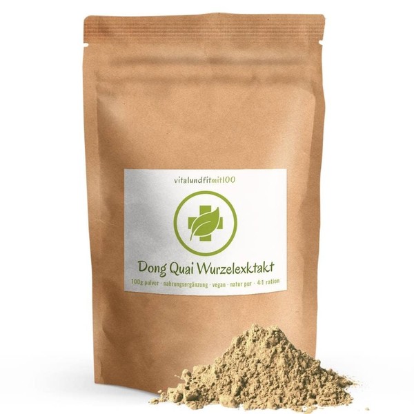 Dong Quai Root Extract Powder 100 g - High Dosage Natural Plant Extract - Vegan - GMO Free - No Additives and Additives