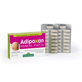 Naturando Adipoxan Pancia Piatta, Contrasta i Gonfiori Addominali e Favorisce la Funzione Digestiva, 50 Grammi, 30 Capsule Integratore Alimentare