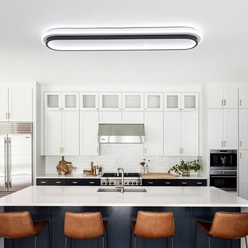 Vloitgol Modern Linear Ceiling Light, 31.5Inch Dimmable LED Flush Mount