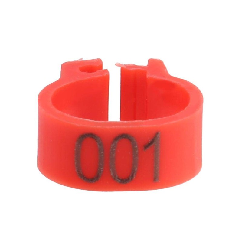 100 Pcs 8MM 001-100 Numbered Pigeon Leg Rings,Plastic Pigeon Legs