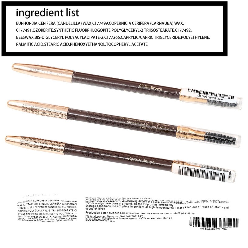 BODERMINCER 1pcs Eyebrow Pencil Longlasting Waterproof Durable Liner Eyebrow 5