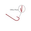 Kunsilane 300PCS Offset Hooks with Barbed Long Shank Beak Worm