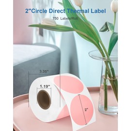 POLONO Genuine 2" Color Circle Direct Thermal Labels, Thermal Labels (Pack of 750/4 Rolls), Self-Adhesive Thermal Stickers Labels Compatible with POLONO PL60, PL70E and PL420 Shipping Label Printer